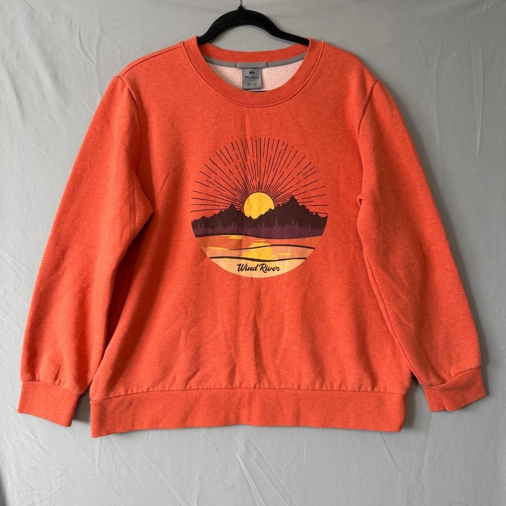 Windriver Womens Pullover Sweatshirt Size XL Orange Comfy Loungewear Hiking